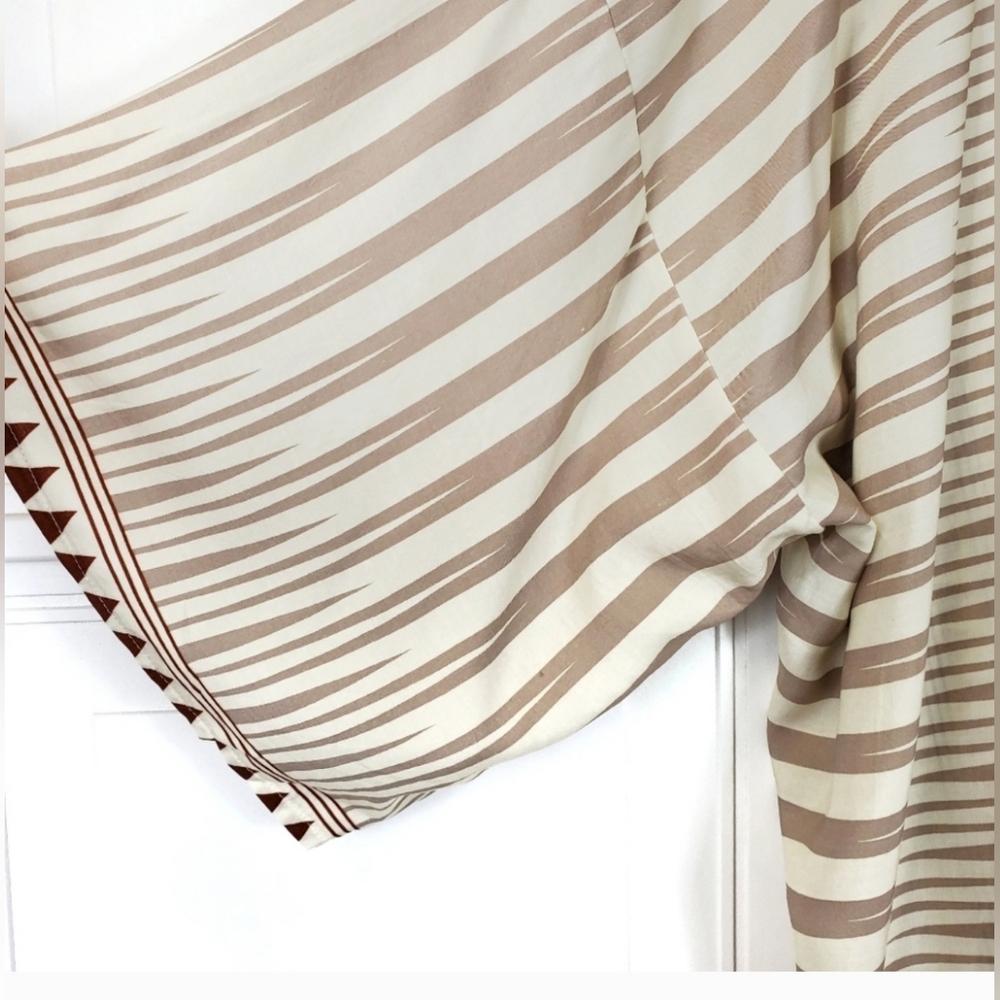 NEW Boho Southwestern Kimono Duster Maxi Cardigan Tribal Tan Black - Picture 6 of 12